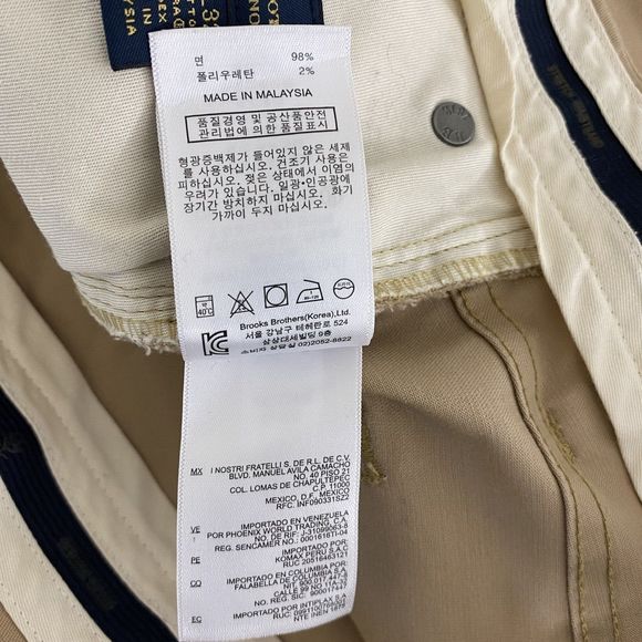 Brooks Brothers Pants Mens 36x32 (36x31) Tan‎ Preppy Chino Khaki Workwear Casual - Picture 12 of 16